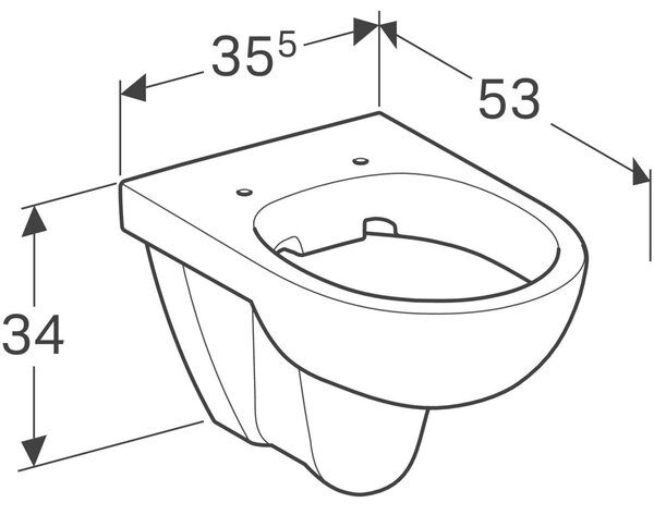 Geberit Selnova vas wc agăţat fără margine alb 500.265.01.1