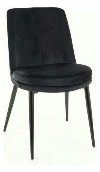 Scaun KAYLA, negru, stofa catifelata/metal, 49x46x84 cm