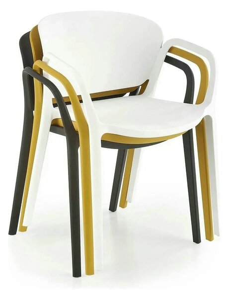 Scaun afara K491, alb, polipropilena, 60x56x76 cm