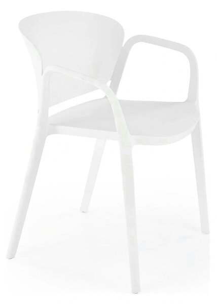 Scaun afara K491, alb, polipropilena, 60x56x76 cm
