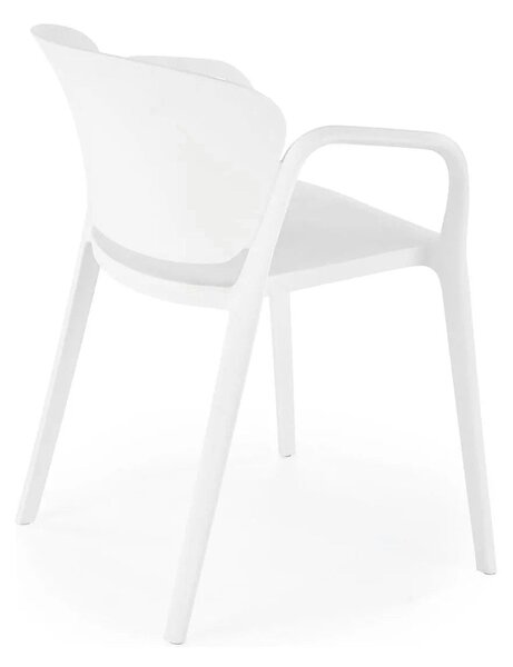 Scaun afara K491, alb, polipropilena, 60x56x76 cm