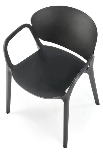 Scaun K491, negru, polipropilena, 60x56x76 cm