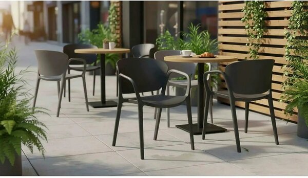 Scaun K491, negru, polipropilena, 60x56x76 cm
