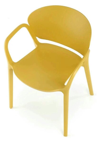 Scaun K491, galben, polipropilena, 60x56x76 cm