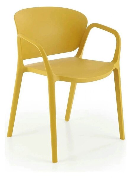 Scaun K491, galben, polipropilena, 60x56x76 cm