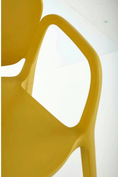 Scaun K491, galben, polipropilena, 60x56x76 cm