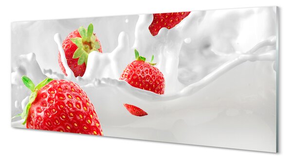 Panouri de sticlă lapte cu căpșuni