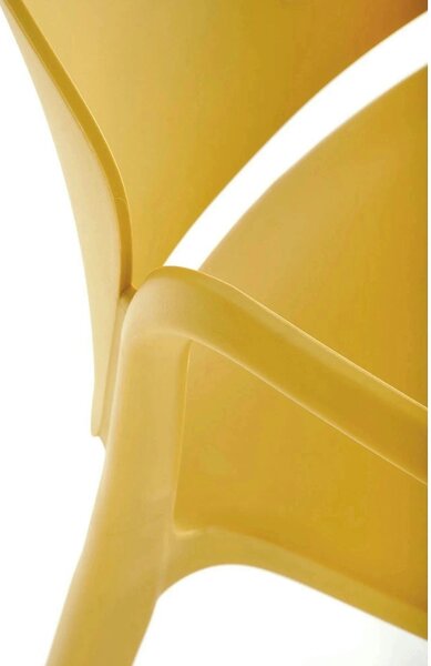 Scaun K491, galben, polipropilena, 60x56x76 cm