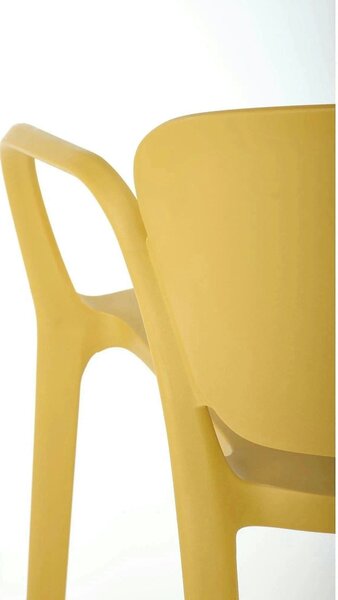 Scaun K491, galben, polipropilena, 60x56x76 cm
