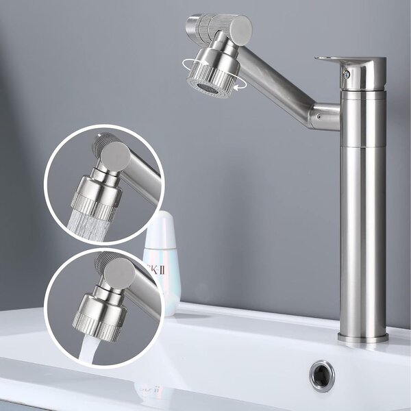 Baterie pentru baie Rea PACO Nickel Brush INOX High