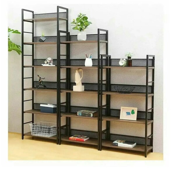 Etajera RAW R5, stejar/negru, PAL laminat/metal, 60x28x154 cm