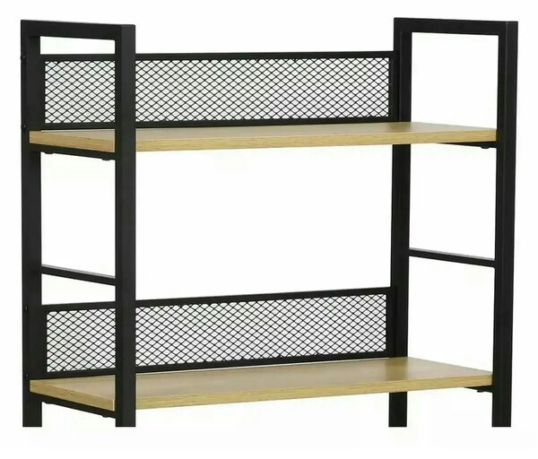 Etajera RAW R5, stejar/negru, PAL laminat/metal, 60x28x154 cm