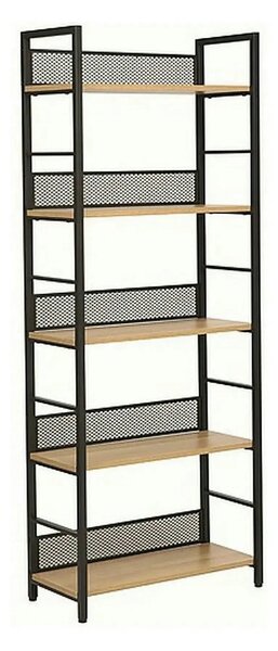 Etajera RAW R5, stejar/negru, PAL laminat/metal, 60x28x154 cm