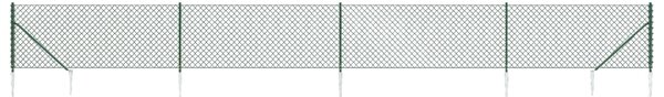 Gard plasă de sârmă cu țăruși de fixare, verde, 1,1x10 m