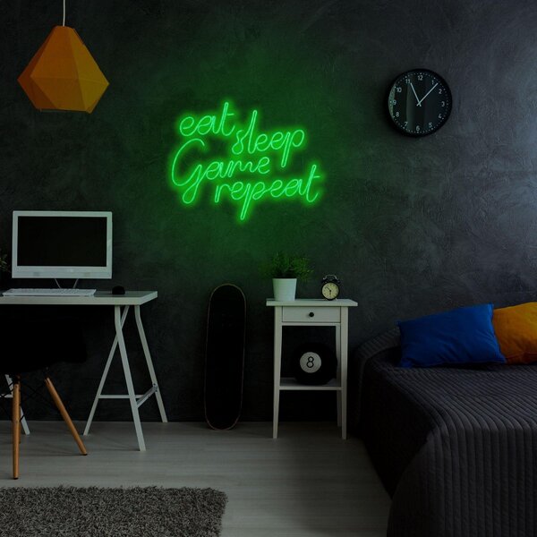 Aplica de Perete Neon eat sleep game repeat, 51x40 cm