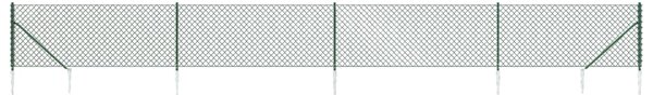Gard plasă de sârmă cu țăruși de fixare, verde, 0,8x10 m