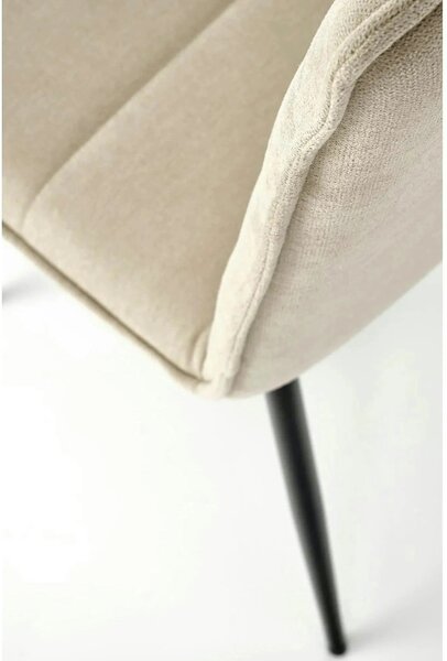 Scaun K493, bej/negru, stofa clasica/metal, 47x60x92 cm