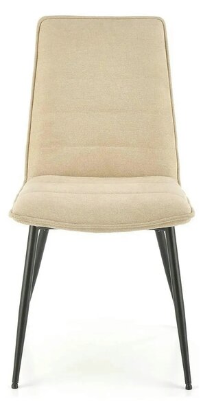 Scaun K493, bej/negru, stofa clasica/metal, 47x60x92 cm