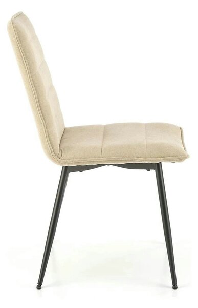 Scaun K493, bej/negru, stofa clasica/metal, 47x60x92 cm