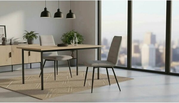 Scaun K493, gri/negru, stofa clasica/metal, 47x60x92 cm
