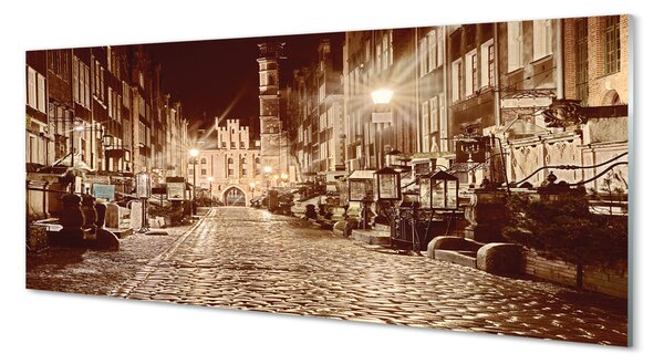 Panouri de sticlă Gdańsk oraș vechi de noapte