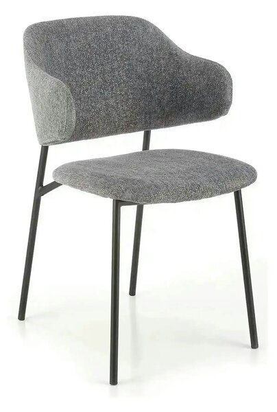 Scaun K497, gri deschis, stofa clasica/metal, 52x62x82 cm