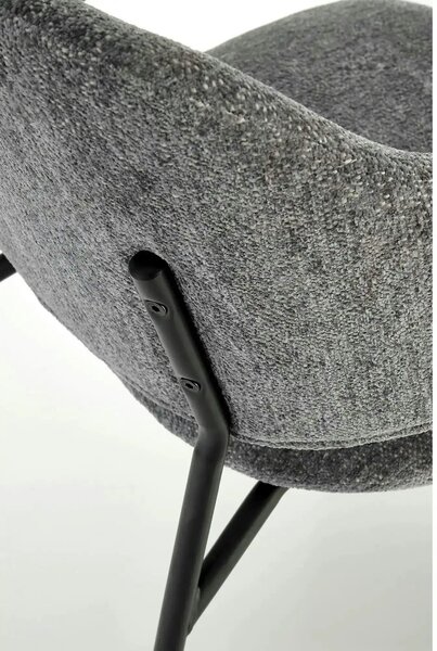 Scaun K497, gri deschis, stofa clasica/metal, 52x62x82 cm