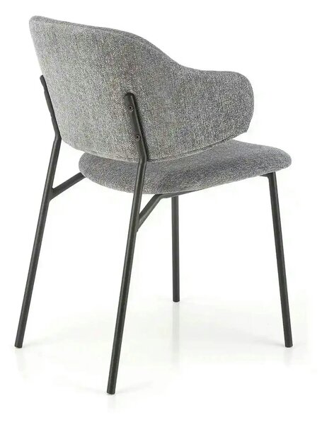 Scaun K497, gri deschis, stofa clasica/metal, 52x62x82 cm