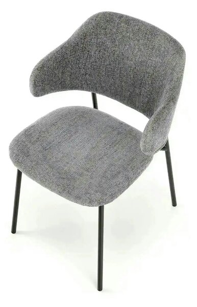 Scaun K497, gri deschis, stofa clasica/metal, 52x62x82 cm