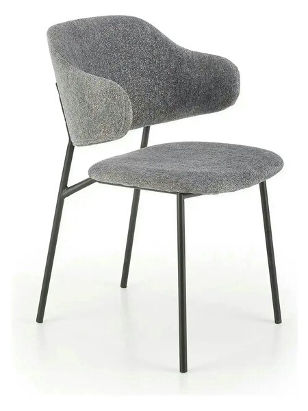 Scaun K497, gri deschis, stofa clasica/metal, 52x62x82 cm