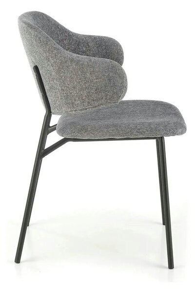 Scaun K497, gri deschis, stofa clasica/metal, 52x62x82 cm