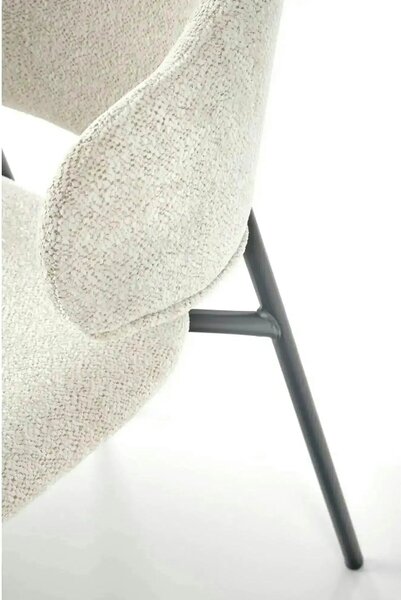 Scaun K497, crem, stofa clasica/metal, 52x62x82 cm