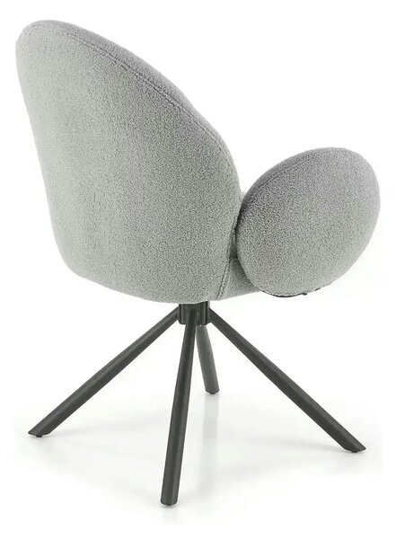 Scaun rotativ K498, gri, stofa/metal, 64x63x90 cm
