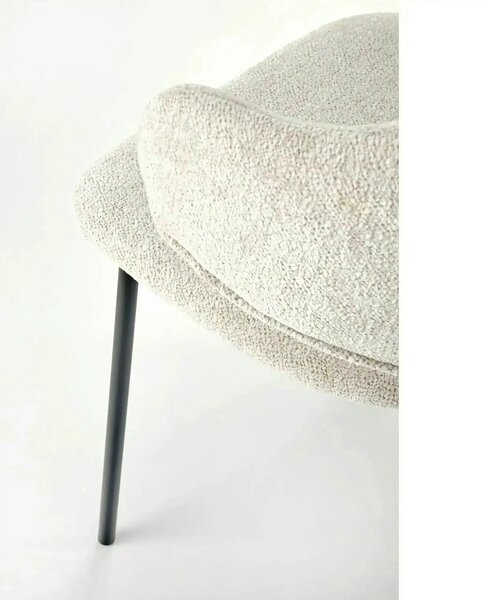 Scaun K497, crem, stofa clasica/metal, 52x62x82 cm