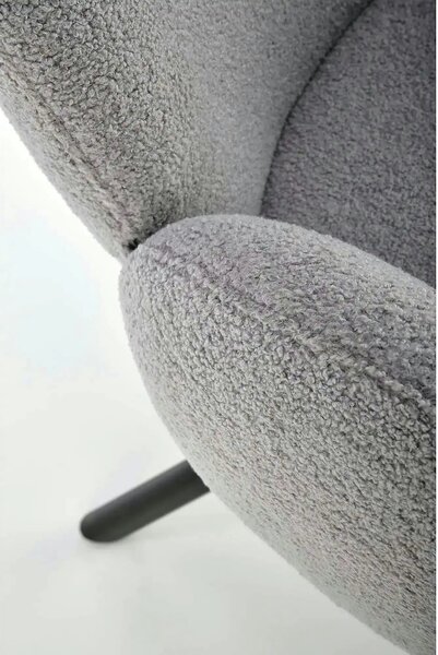 Scaun rotativ K498, gri, stofa/metal, 64x63x90 cm