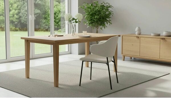 Scaun K497, crem, stofa clasica/metal, 52x62x82 cm