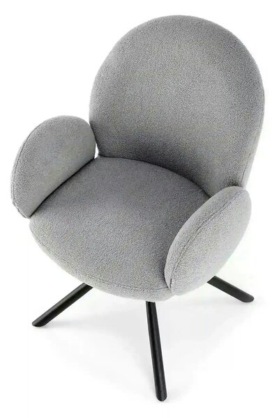 Scaun rotativ K498, gri, stofa/metal, 64x63x90 cm