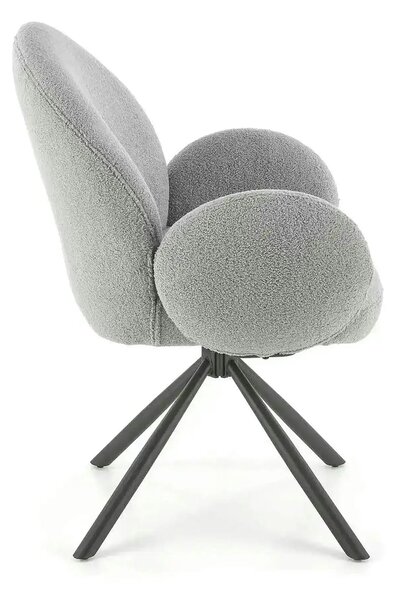 Scaun rotativ K498, gri, stofa/metal, 64x63x90 cm