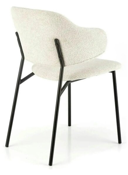 Scaun K497, crem, stofa clasica/metal, 52x62x82 cm