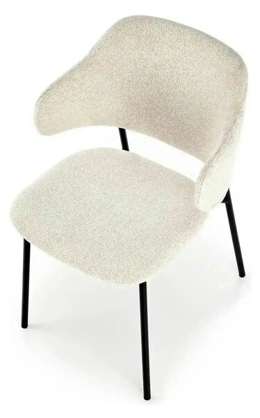 Scaun K497, crem, stofa clasica/metal, 52x62x82 cm