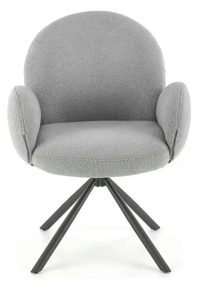Scaun rotativ K498, gri, stofa/metal, 64x63x90 cm
