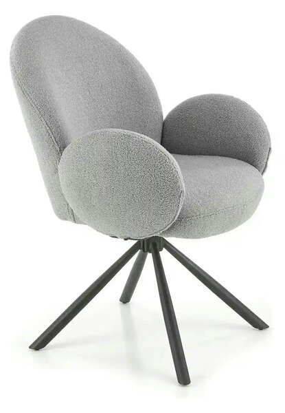 Scaun rotativ K498, gri, stofa/metal, 64x63x90 cm
