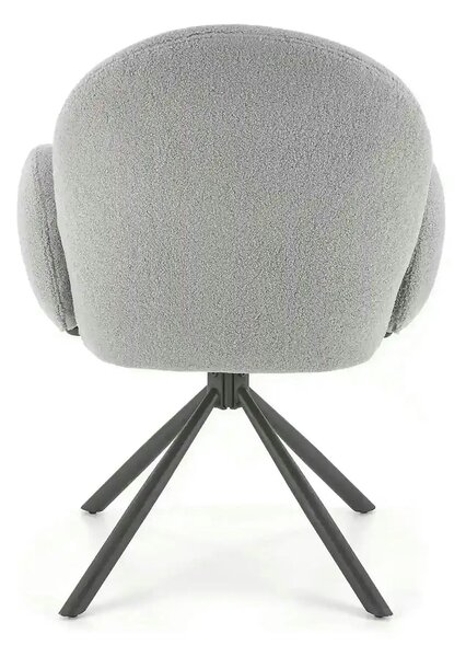 Scaun rotativ K498, gri, stofa/metal, 64x63x90 cm