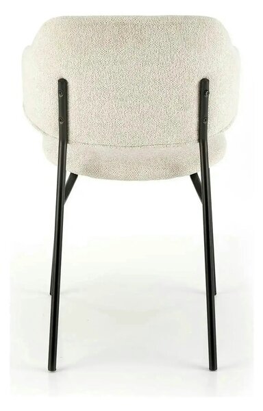Scaun K497, crem, stofa clasica/metal, 52x62x82 cm
