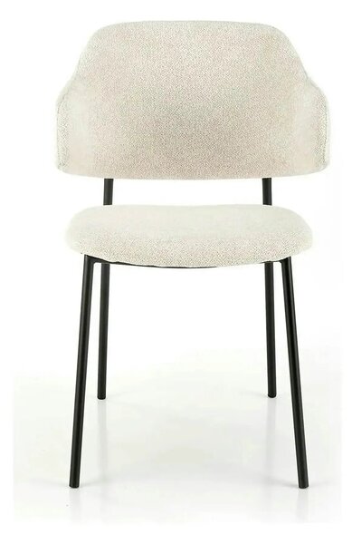 Scaun K497, crem, stofa clasica/metal, 52x62x82 cm