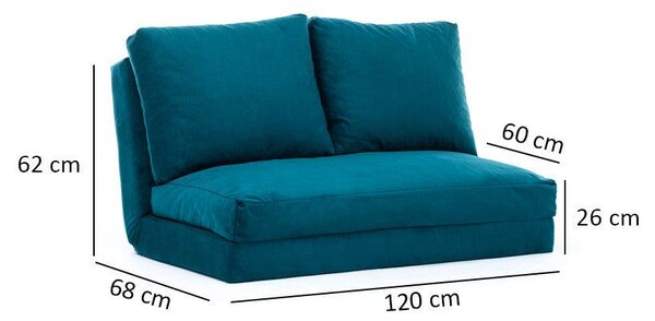 Canapea extensibila cu 2 locuri Matilda, Multicolor, 120x62x68 cm