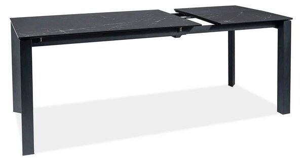 Masa extensibila METROPOL CERAMIC, negru, sticla securizata/ceramica