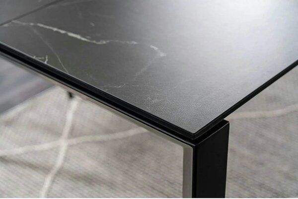 Masa extensibila METROPOL CERAMIC, negru, sticla securizata/ceramica