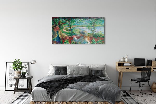 Tablouri pe sticlă întâlnire Art lângă lac