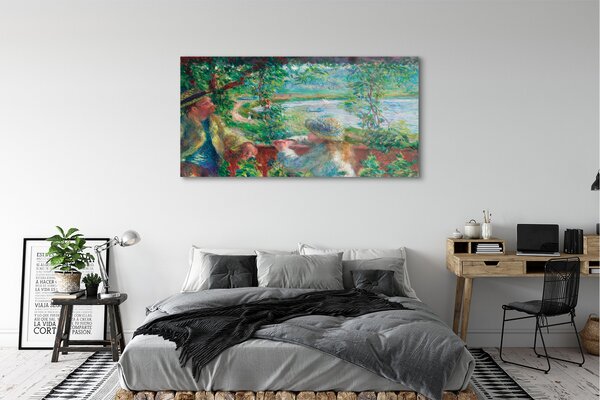 Tablouri pe sticlă întâlnire Art lângă lac